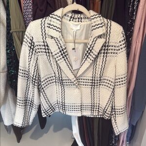 Sundays Brand Women's black and white Tweed Blazer Jacket